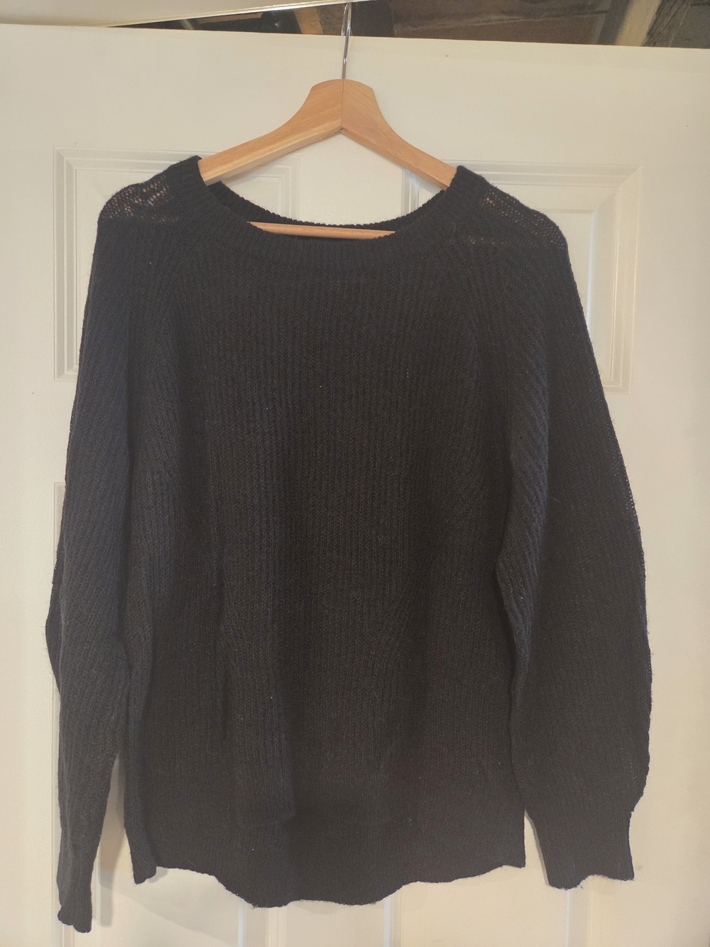 LOFT Black Open-Knit Cardigan